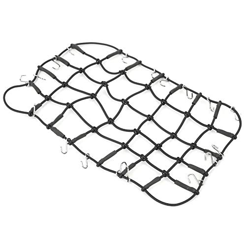 KIMISS Rcwler Zubehör 4 Gepäcknetz 1:10 Elastisches Gepäckdachträgernetz Dehnbares Simulationszubehör für 1 8 1 10 Rcwler Rcwler Gepäcknetz (Black) von KIMISS