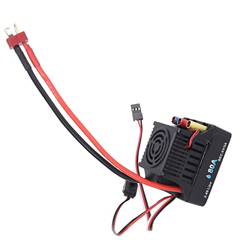 KIMISS Regolatore Esc Bürstenloser 4-S-Geschwindigkeitsregler RC 80A Bürstenloser Wasserdichter Regler, Leistungsstarker und Langlebiger Elektronischer Drehzahlregler für von KIMISS