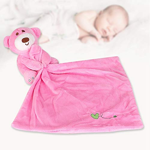 KIMISS Säuglingssicherheit Handtuch Cartoon Tierpuppe - Babybär Beruhigendes Handtuch Zum Tröstenden Schlaf und Greifen (Rosenrot) von KIMISS
