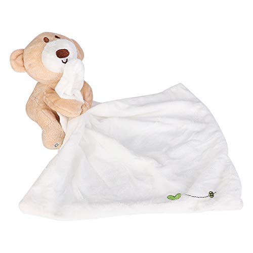 KIMISS Säuglingssicherheit Handtuch Cartoon Tierpuppe - Babybär Beruhigendes Handtuch Zum Tröstenden Schlaf und Greifen (White) von KIMISS