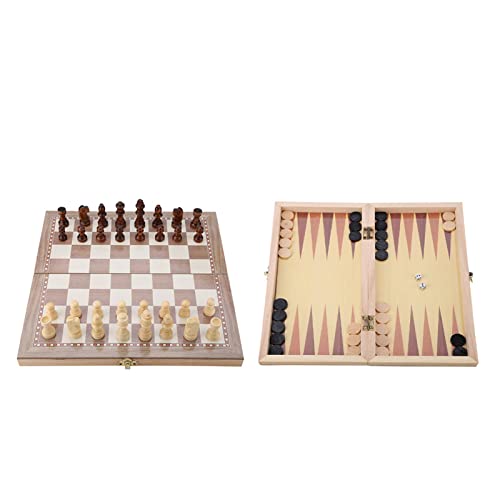 KIMISS Schachset, 12 X12 Holz 3 in 1 Checkers Backgammon Klapptafel Tragbarer Reisen T OP Game Toy Tabletop KIMISS Schachset, 12 X12 Holz 3 in 1 Checkers Backgammon Klapptafel Tragbarer Reisen T OP Game Toy Tabletop von KIMISS