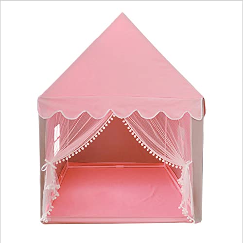 KIMISS Spielen Zelt, Playhouse mit Großen Fenster -Spitzenvorhängen Spielzeug Exquisite Schöne Kinderspiele (Rosig) von KIMISS