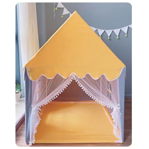 KIMISS Spielen Zelt, Playhouse mit Großen Fenster -Spitzenvorhängen Spielzeug Exquisite Schöne Kinderspiele (Yellow) von KIMISS