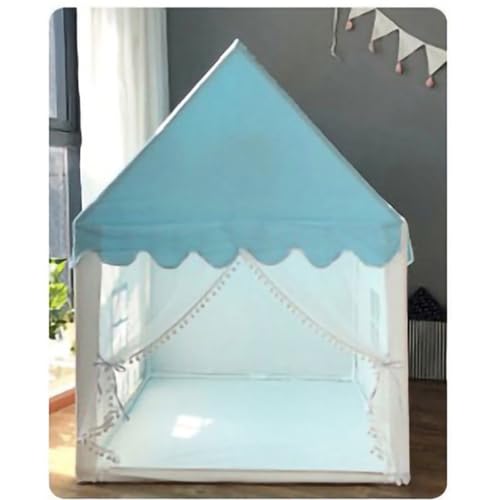KIMISS Spielen Zelt, Playhouse mit Großen Fenster -Spitzenvorhängen Spielzeug Exquisite Schöne Kinderspiele (hellblau) von KIMISS