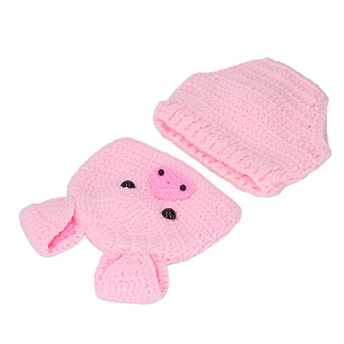 KIMISS Süße Tierbabyfotografie Kostüme - Wollfaden -Outfits für Säuglinge, Ideale Foto Requisiten für 0-3 Monate (PINK) von KIMISS