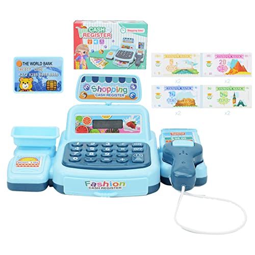 KIMISS Tat Play Play Registrierkasse, Simulationsmini -Registrierkasse Spielzeug, Rollenspiele Supermarkt -Kassiererspielzeug für, e Onal Set (Blue) von KIMISS