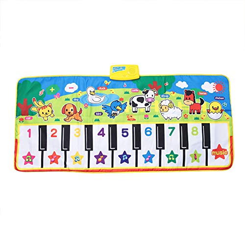 KIMISS Tragbare Musikalische Klaviermatte - Interaktive Klavier -Tastatur Spielzeugdecke für Baby Early E On mit Tiergeräuschen und Blinkenden Leuchten, Weicher C ET für Säuglinge & KIMISS Tragbare Musikalische Klaviermatte - Interaktive Klavier -Tastatur Spielzeugdecke für Baby Early E On mit Tiergeräuschen und Blinkenden Leuchten, Weicher C ET für Säuglinge & von KIMISS