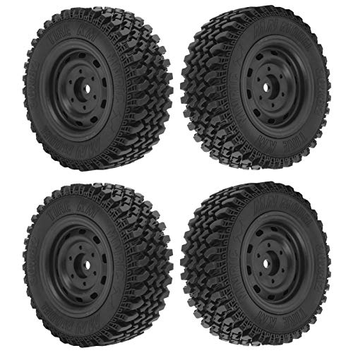 KIMISS Wpl Reifen Wpl C24 Reifen Schwarz 4 Stücke Professionelle Kunststoff Gummireifen Rc Zubehör Upgrade Teile Passend Für Mn86 Rc Auto von KIMISS