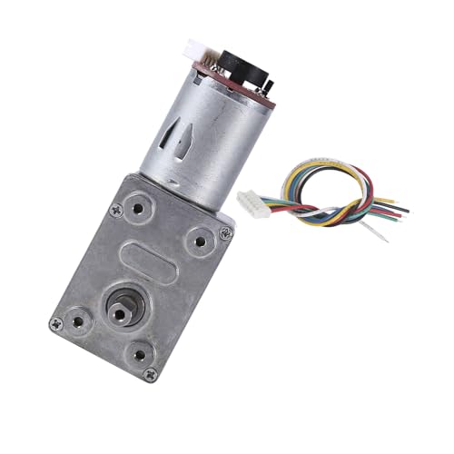 KIMISS Wurmgetriebemotor 12 -V -Reduktion Hochgender Motor mit Encoder Starker Selbstverriegelung Lüfteranwendungen für Elektromotoren (100RPM) von KIMISS