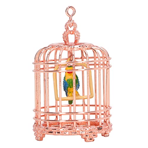 Metal Dollhouse Birdcage Toys, 1 12 Miniaturspielzeug, Dekorvogelkäfig für 6 Dekoration Fotografie Prop Gold Simulation (Roségold) von KIMISS