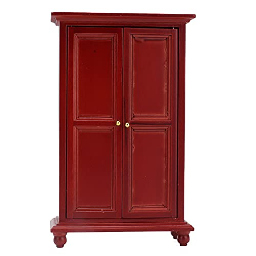 Miniaturpuppenhausgarderobe, 1:12 Rote Birke Mini Holzgarderobe, Puppenhaus Dekoration Möbel Exquisite Arbeitskunstpuppen für Häuser Miniaturpuppenhausgarderobe, 1:12 Rote Birke Mini Holzgarderobe, Puppenhaus Dekoration Möbel Exquisite Arbeitskunstpuppen für Häuser von KIMISS