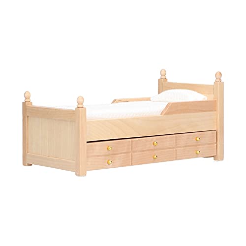Puppenhausbetten, 1:12 Mini Bett Birke Miniatur Möbelbetten für Puppenpuppenhaus Dekoration Accessoires Burlywood Puppenhausbetten, 1:12 Mini Bett Birke Miniatur Möbelbetten für Puppenpuppenhaus Dekoration Accessoires Burlywood von KIMISS