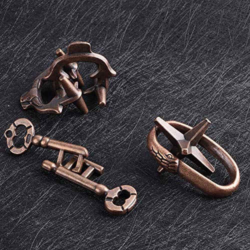 Zinklegierung, Puzzlespielzeug Erwachsene Erwachsene Anti Stress Wear Resistant Schloss Entsperren Unzipienversammlung & Unentwicklungsrätsel Rätsel Bildungsset und Onal Hirn (3-teiliges Set aus von KIMISS
