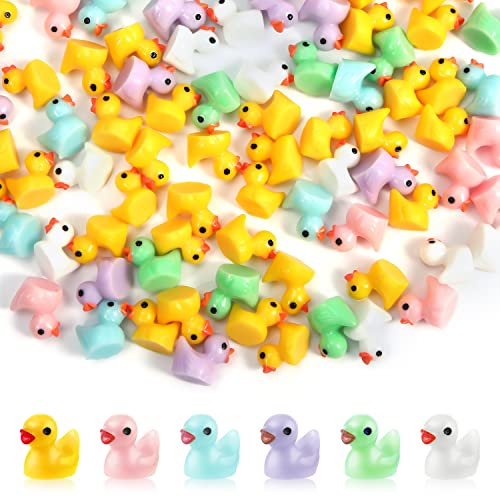 KINBOM Pack of 120 Mini Ducks Resin, Mini Duck Figures, Miniature Ducks Mini Resin Ducks for Crafts, Home, String Game, Dollhouse, School Project, Landscape, Aquarium Weihnachten (6 Colours) von KINBOM
