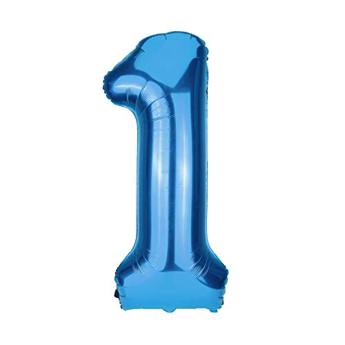 KINBOM Blauer Ballon Nummer 1 Aufblasbarer Großer Folienballon Für Die Feier Der Geburtstagsfeier (101 cm) von KINBOM