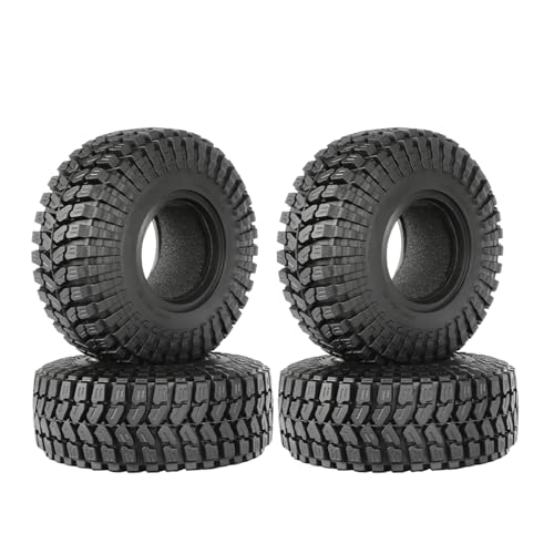 4Stück RC Reifen,KINGCOO Gummireifen 1,55 Zoll Crawler Reifen Soft Geländewagenreifen für 1:10 1/18 RC Crawler Auto für Tamiya JIMNY Axial 90069 D90 TF2 CC01 LC70 (90MM-A) von KINGCOO