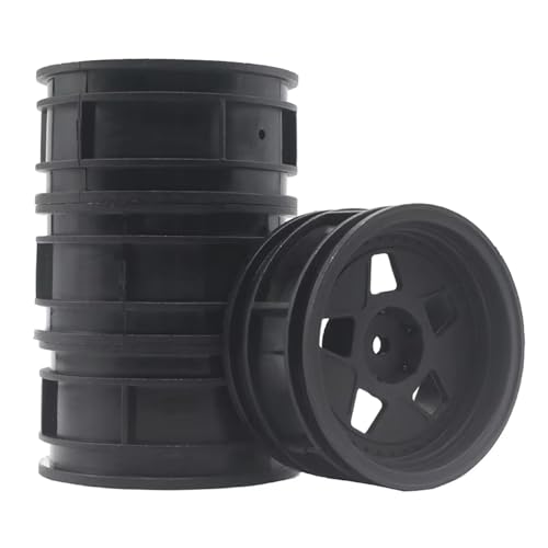 KINGCOO 4PCS 52mm Nylon RC Felgen Räder 12mm Sechskant für 1/10 On-Road Tourenwagen Drift Touring Racing Auto für HSP HPI Tamiya Kyosho (Schwarz, B) von KINGCOO