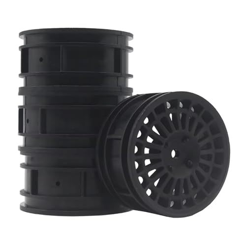 KINGCOO 4PCS 52mm Nylon RC Felgen Räder 12mm Sechskant für 1/10 On-Road Tourenwagen Drift Touring Racing Auto für HSP HPI Tamiya Kyosho (Schwarz, D) von KINGCOO