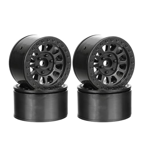 KINGCOO 4Stück 1.9 Zoll Beadlock Felgen Kunststoff Räder Felge Set Nabe 12mm Hex UpgradeTeile für 1/10 RC Rock Crawler Auto für Axial SCX10 90046 RR10 Wraith TRX4 TRX6 D90 Redcat Gen8 VS4-10 (Schwarz) KINGCOO 4Stück 1.9 Zoll Beadlock Felgen Kunststoff Räder Felge Set Nabe 12mm Hex UpgradeTeile für 1/10 RC Rock Crawler Auto für Axial SCX10 90046 RR10 Wraith TRX4 TRX6 D90 Redcat Gen8 VS4-10 (Schwarz) von KINGCOO