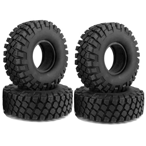 KINGCOO RC Auto Reifen, 4PCS RC Crawler Reifen Gummi 1.9 Zoll Felgen Radreifen für 1:10 RC Rock Crawler Auto Teile für Axial SCX10 D90 TF2 TRX4 Tamiya Gen8 (114MM) von KINGCOO