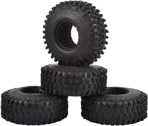 KINGCOO RC Auto Reifen, 4PCS RC Crawler Reifen Gummi 1.9 Zoll Felgen Radreifen für 1:10 RC Rock Crawler Auto Teile für Axial SCX10 D90 TF2 TRX4 Tamiya Gen8 (B-120MM) von KINGCOO