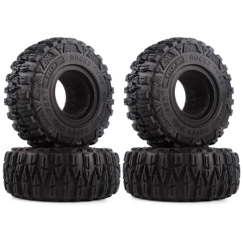 KINGCOO RC Auto Reifen, 4PCS RC Crawler Reifen Gummi 2.2 Zoll Felgen Radreifen für 1:10 RC Rock Crawler Auto Teile für Axial SCX10 D90 TF2 RR10 TRX4 TRX6 Tamiya Redcat HSP HPI Kyosho (120MM) von KINGCOO