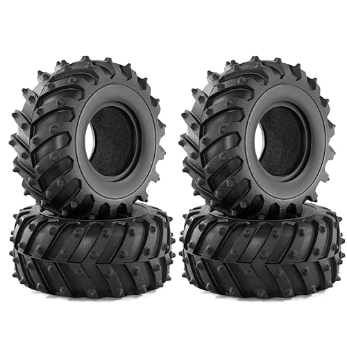 KINGCOO RC Auto Reifen, 4PCS RC Crawler Reifen Gummi 2.2 Zoll Felgen Radreifen für 1:10 RC Rock Crawler Auto Teile für Axial SCX10 D90 TF2 RR10 TRX4 TRX6 Tamiya Redcat HSP HPI Kyosho (125mm) von KINGCOO