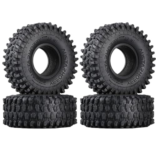 KINGCOO RC Auto Reifen, 4PCS RC Crawler Reifen Gummi 2.2 Zoll Felgen Radreifen für 1:10 RC Rock Crawler Auto Teile für Axial SCX10 D90 TF2 RR10 TRX4 TRX6 Tamiya Redcat HSP HPI Kyosho (128mm-B) von KINGCOO