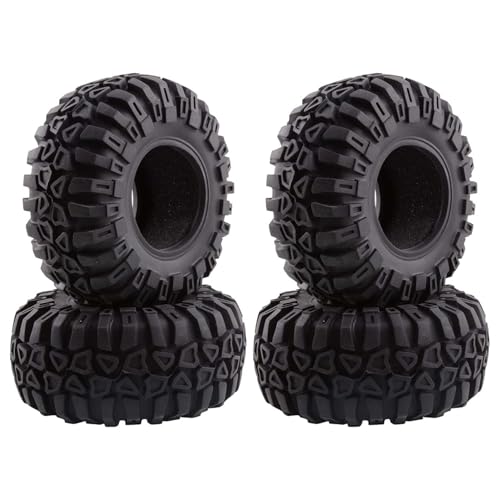 KINGCOO RC Auto Reifen, 4PCS RC Crawler Reifen Gummi 2.2 Zoll Felgen Radreifen für 1:10 RC Rock Crawler Auto Teile für Axial SCX10 D90 TF2 RR10 TRX4 TRX6 Tamiya Redcat HSP HPI Kyosho (130mm-B) von KINGCOO