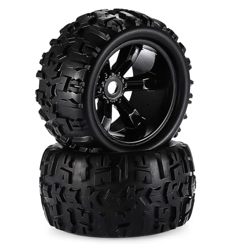 KINGCOO RC Truck Rad- und Reifensatz,150mm Gummireifen Kunststoff Felgen Teile 17mm Sechskant für 1/8 RC Crawler Monster Auto für Buggy Rovan HSP HPI Savage Flux Kyosho Hobao Arma Kraton (2Stück) von KINGCOO