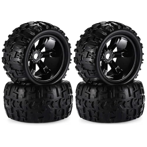 KINGCOO RC Truck Rad- und Reifensatz,150mm Gummireifen Kunststoff Felgen Teile 17mm Sechskant für 1/8 RC Crawler Monster Auto für Buggy Rovan HSP HPI Savage Flux Kyosho Hobao Arma Kraton (4Stück) von KINGCOO