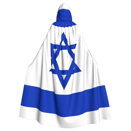 KINGNOYI Israelische Flagge, Erwachsenen-Kapuzenpullover, Zauberer-Tunika, Kapuzenmantel, Halloween, Umhang, Cosplay, Kostüme, Schwarz KINGNOYI Israelische Flagge, Erwachsenen-Kapuzenpullover, Zauberer-Tunika, Kapuzenmantel, Halloween, Umhang, Cosplay, Kostüme, Schwarz von KINGNOYI