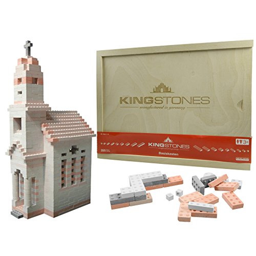 KINGSTONES Basiskasten gemischt - Steinbaukasten aus Marmormehl 350 Teile Stein-Konstruktionsset von KINGSTONES manufactured in germany