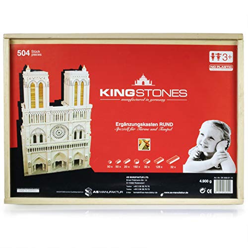 KINGSTONES Ergänzungskasten, rund - Steinbaukasten aus Marmormehl ca 504 Teile Stein-Konstruktionsset von KINGSTONES manufactured in germany