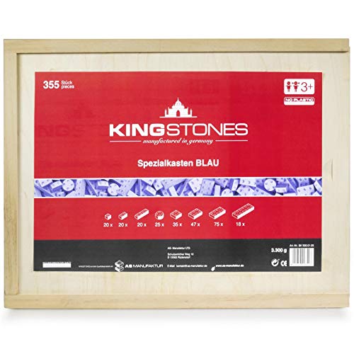KINGSTONES Spezialkasten, blau - Steinbaukasten aus Marmormehl ca 260 Teile Stein-Konstruktionsset von KINGSTONES manufactured in germany