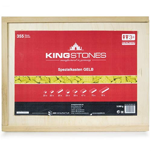 KINGSTONES Spezialkasten, gelb - Steinbaukasten aus Marmormehl ca 260 Teile Stein-Konstruktionsset von KINGSTONES manufactured in germany