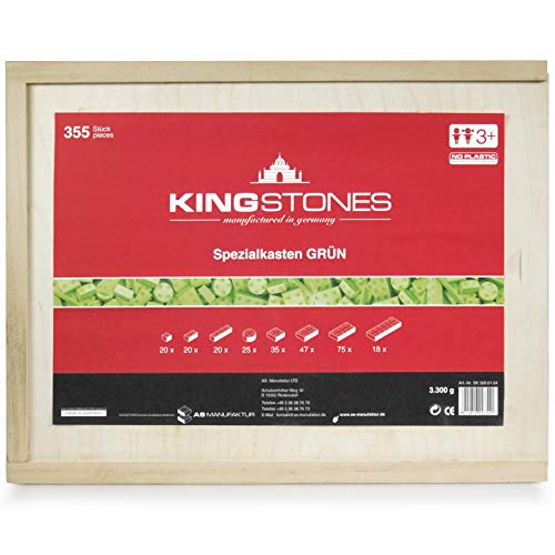 KINGSTONES Spezialkasten, grün - Steinbaukasten aus Marmormehl ca 260 Teile Stein-Konstruktionsset von KINGSTONES manufactured in germany