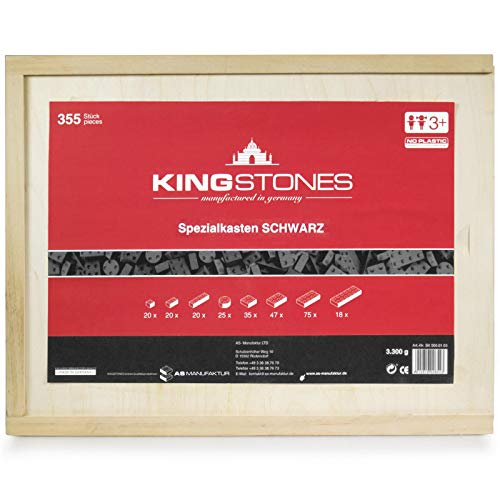 KINGSTONES Spezialkasten, schwarz - Steinbaukasten aus Marmormehl ca 260 Teile Stein-Konstruktionsset KINGSTONES Spezialkasten, schwarz - Steinbaukasten aus Marmormehl ca 260 Teile Stein-Konstruktionsset von KINGSTONES manufactured in germany