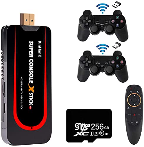 KINMRIS Super Console X Stick 256G Retro Spielkonsole für 50000+ Spiele 4K HD TV Kabelbox Tragbare Videospiel-Player Wirelsssx2 von KINMRIS