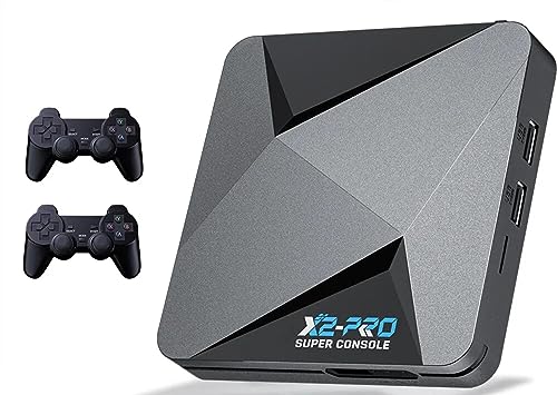 KINMRIS Super Console X2 Pro 256G Retro Video spielkonsole mit 70000 Videospielen 70+ Spieleemulatoren mit Two Gamepad Kinder Spielebox von KINMRIS