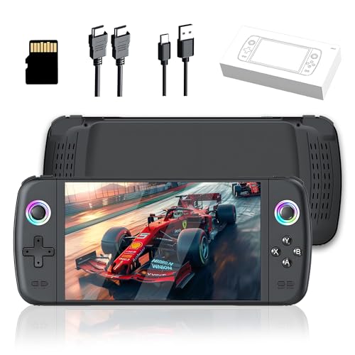 M27 Retro Video Spielkonsole 256G, Tragbare Handheld Spielkonsole mit Bulit-in 50000+ Retro Spiele 30+ Emulatoren, 7 Zoll IPS Bildschirm, 600*1024 Auflösung, 3D Dual Joystick von KINMRIS