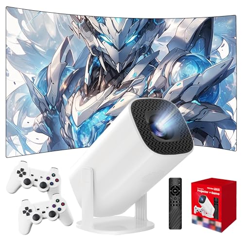P30 MAX Tragbarer Intelligenter Projektor mit WLAN & Bluetooth, Retro Spielkonsole mit 36000+ Spiel 14-Emulator, 240 Lumen, 1280 * 720P, Android 11 Drahtloser Projektor für Heimkino, Outdoor (Weiß) P30 MAX Tragbarer Intelligenter Projektor mit WLAN & Bluetooth, Retro Spielkonsole mit 36000+ Spiel 14-Emulator, 240 Lumen, 1280 * 720P, Android 11 Drahtloser Projektor für Heimkino, Outdoor (Weiß) von KINMRIS