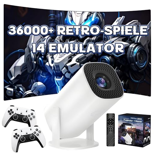 P30 Plus Tragbarer Intelligenter Projektor mit WLAN & Bluetooth, Retro Spielkonsole mit 36000+ Spiel 14-Emulator, 240 Lumen, 1280 * 720P, Android 11 Drahtloser Projektor für Heimkino, Outdoor P30 Plus Tragbarer Intelligenter Projektor mit WLAN & Bluetooth, Retro Spielkonsole mit 36000+ Spiel 14-Emulator, 240 Lumen, 1280 * 720P, Android 11 Drahtloser Projektor für Heimkino, Outdoor von KINMRIS