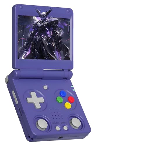 RG34XXSP Retro Tragbare Videospielkonsole Dual Card Slot 64+128G mit eingebauten 8422+ Retro Spielen, Handheld Spielekonsole Linux System, 3.4″ IPS Bildschirm, 720*480, 3D Dual Joysticks (Indigo) von KINMRIS