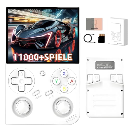 RG35XX Pro Retro Handheld Spielekonsole 64+128GB mit 11000+ Integrierten Retro Spielen 17 Emulatoren, Linux System, 3,5-Zoll-IPS-Bildschirm, Unterstützt WLAN & Bluetooth, TV Ausgang, 3D Joystick(Weiß) RG35XX Pro Retro Handheld Spielekonsole 64+128GB mit 11000+ Integrierten Retro Spielen 17 Emulatoren, Linux System, 3,5-Zoll-IPS-Bildschirm, Unterstützt WLAN & Bluetooth, TV Ausgang, 3D Joystick(Weiß) von KINMRIS