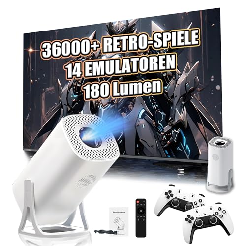 S40 Ultra Tragbarer Intelligenter Projektor mit WLAN und Bluetooth, Retro Spielkonsole mit 36000+ Spiel-14-Emulator, 180 Lumen, 1024 * 600P, Android 11 Drahtloser Projektor für Heimkino, Outdoor S40 Ultra Tragbarer Intelligenter Projektor mit WLAN und Bluetooth, Retro Spielkonsole mit 36000+ Spiel-14-Emulator, 180 Lumen, 1024 * 600P, Android 11 Drahtloser Projektor für Heimkino, Outdoor von KINMRIS