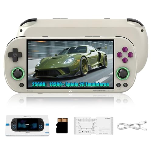 Trimui Smart Pro Retro Videospielkonsole 256 GB, Tragbare Handheld Spielkonsole mit 13500+ Retro Spielen, 26 Emulatoren, Linux Spielsystem, 4,96 Zoll IPS Bildschirm, 3D RGB Licht Joystick (Grau) von KINMRIS