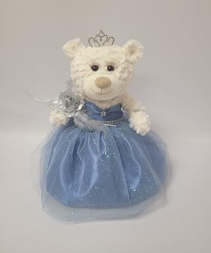 KINNEX COLLECTIONS SINCE 1997 Quince Anos Quinceanera Letzte Puppe Teddybär mit Kleid (Mittelstück) ~ 30,5 cm ~ ARC09831 (Graublau) von KINNEX COLLECTIONS SINCE 1997