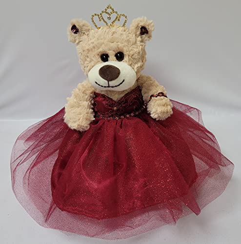 KINNEX COLLECTIONS SINCE 1997 Quitte Anos Letzte Puppe, Teddybär mit Kleid (Mittelstück) ~ 30,5 cm ~ ARC09832-7 (Burgundy) von KINNEX COLLECTIONS SINCE 1997