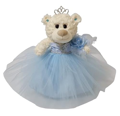 KINNEX COLLECTIONS SINCE 1997 Quitte Anos Teddybär mit Kleid Stickerei Mis 15 Anos (Mittelstück) ~ B09631-4 (Babyblau) von KINNEX COLLECTIONS SINCE 1997